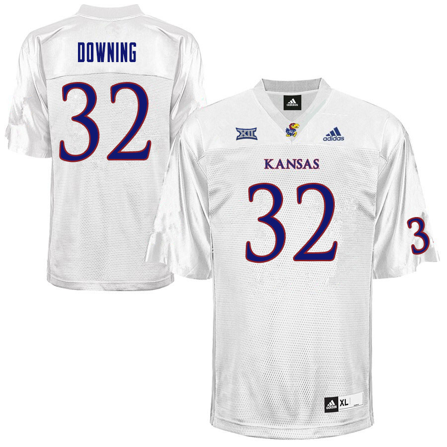Men #32 Dylan Downing Kansas Jayhawks College Football Jerseys Sale-White